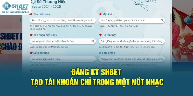 Đăng Ký Shbet Tạo Tài Khoản Chỉ Trong Một Nốt Nhạc