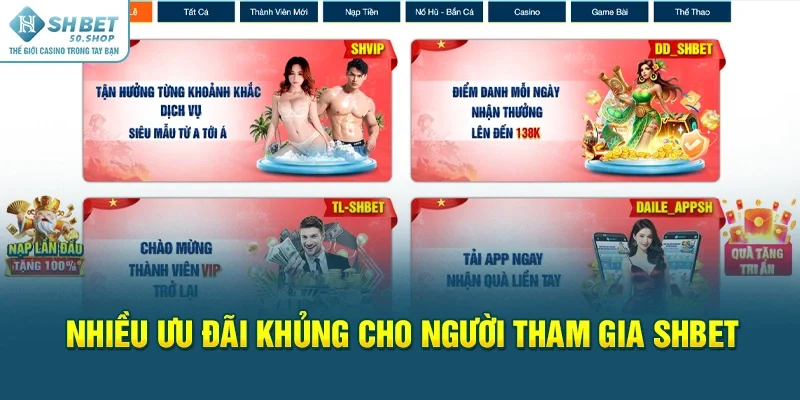SHBET 40 Nhiều ưu đãi khủng cho người tham gia SHBET